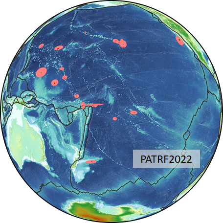 Image of globe showing PATRF2022 Euler pole parameters