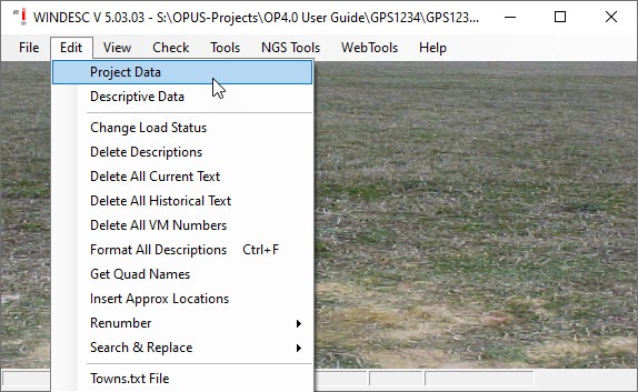 Accessing Project Data in WinDesc