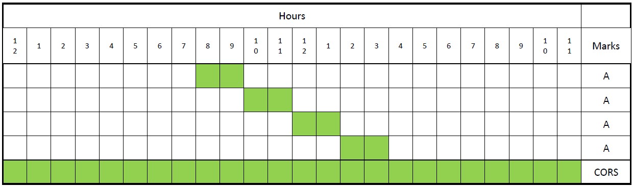 Scenario 3: One mark observed at four different times in one day